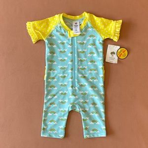 Tucker + Tate rainbows swim rash guard. Size 3 months. NWT
